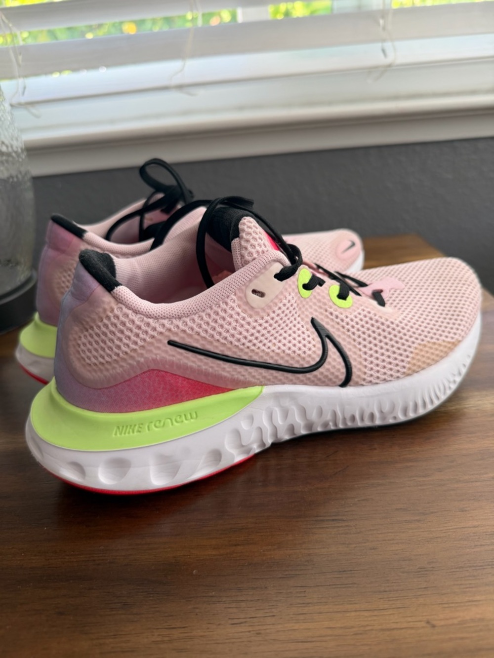Nike Renew Pink Athletic Running Shoes with Neon Accents